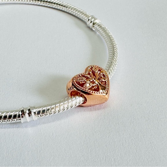 Pandora rose gold openwork family tree heart charm, charms for pandora bracelets - Picture 3 of 8